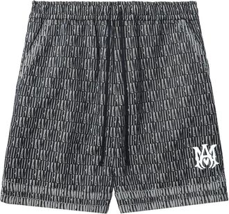Amiri Mens Washed Indigo Jacquard BB Shorts