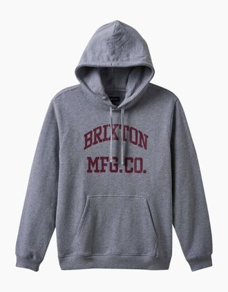 Brixton Mens Brixton Varsity Broken In Heather Grey Hoodie - Size: 42