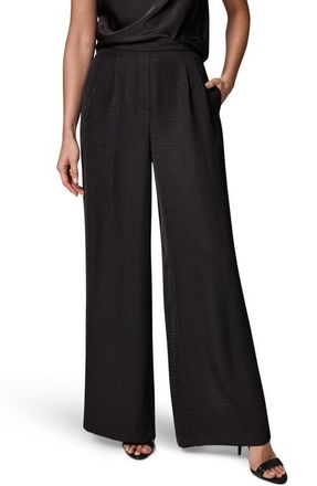 DKNY Pleat Front Wide Leg Pants in Black at Nordstrom, Size X-Large