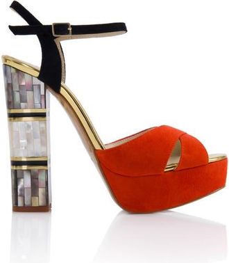 Freya Rose Suki Ankle Strap Pearl Heel Sandal in Red at Nordstrom, Size 36