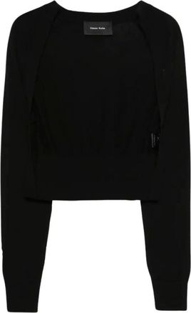 Simone Rocha Truien & Vesten, Dames, Zwart, M, Katoen, Mercerised Cutout Sleeve Jumper