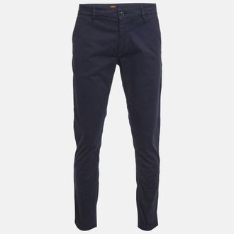 Boss Orange by Hugo Boss Navy Blue Cotton Schino Slim Pants M Waist 37