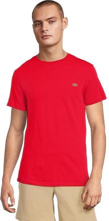 Lacoste Short-Sleeve Pima Jersey Crewneck T-Shirt Mens T Shirt Red : 7 (2XL), Cotton/Jersey