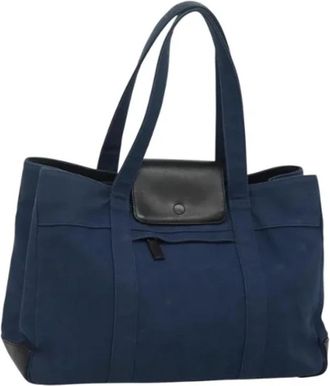 Burberry Tweedehands Canvas handtassen - Dames - Vintage Shopper - Blauw - ONE Size - Leer - Vintage