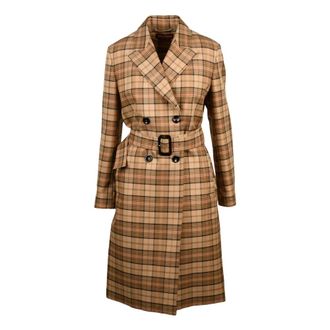 Max Mara Dames, Mantels, Bruin, Maat: S Viscose