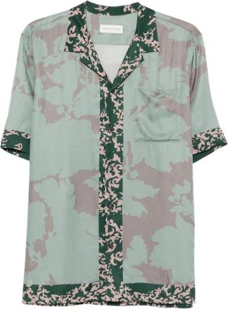 Dries Van Noten Short Sleeve Shirt - Heren - Korte mouwen Overhemden - Groen - S - Overhemden