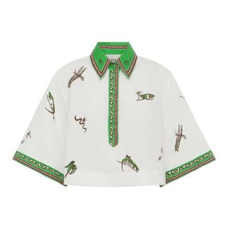 Alemais Dames, Blouses & Shirts, Wit, Maat: S Linnen