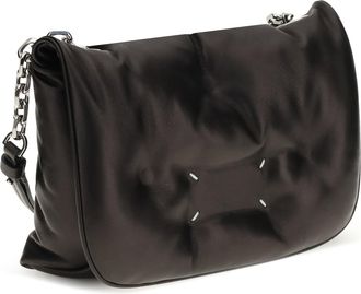 Maison Margiela Womens Glam Slam Flap Quilted Leather Mini Bag Black Lamb Ovis Aries Shoulder