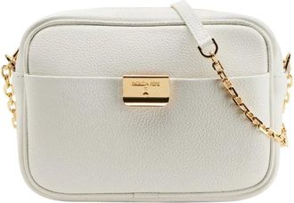 Patrizia Pepe Bolso Cruzado de Piel para Todo el D&iacute;a con Cadena - Bags - Mujer - Blanco - ONE SIZE