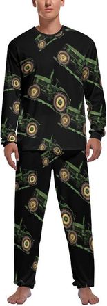 Generic Vintage Tractor Mens Pyjama Sets Long Sleeve Crewneck Tops & Sleepwear Pants Loungewear Outfits