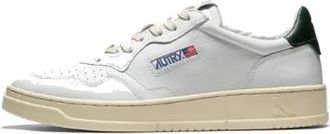 Autry Autry Medalist Leather Low White Dark Green AULM-LL47