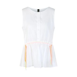 Marc Cain Top met ruches - Dames - Tops - Wit - Maat: 2XL