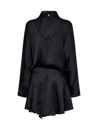 Isabel Marant Womens Mini Dress Neline Satin Black Viscose