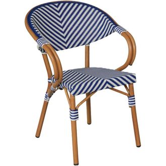 Mobili Rebecca Sedie da giardino Impilabili Mobili Rebecca Belladonna 84x57x57 Alluminio PCV, PET Bianco Blu Classico SET 2 pezzi