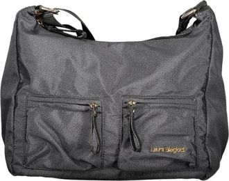 Laura Biagiotti Polyester Handtas met Gestructureerd Ontwerp en Verstelbare Riem - Dames - Schoudertassen - Zwart - ONE Size - Polyester - Tassen