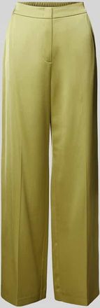 Comma Wide Leg Stoffhose mit Bügelfalten in Gruen, Größe 34/32