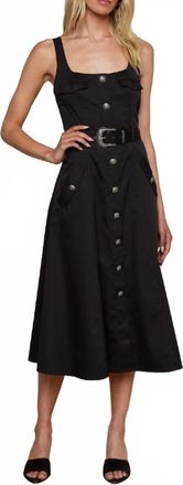 L'agence Tazia Midi Dress In Black