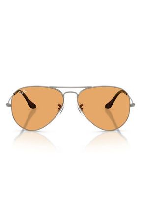 Ray-Ban 58mm Aviator Sunglasses in Gunmetal /Light Brown at Nordstrom