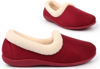 Generic Ladies Memory Foam Slippers Size 8 Carpet Slippers Size 5 Memory Foam Slipper Ladies Carpet Slipper Comfort Slip On Sizes 3-8 Wine 4 UK