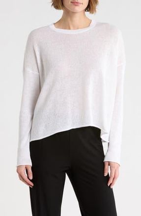 Eileen Fisher Organic Linen & Organic Cotton Sweater in White at Nordstrom Rack, Size Xx-Small