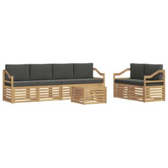 vidaXL Conjunto De Sof&aacute;s De Exterior 7 Pcs Blanco Y Antracita Vidaxl