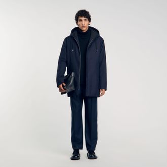 Sandro Hooded parka with zip