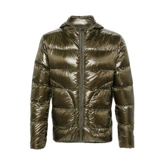 Herno Down Jackets, male, Green, M, Quilted Goose Down Hooded Jacket