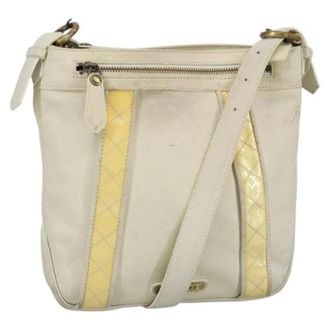 Burberry Pre-owned Cross Body Bags, female, White, Size: ONE SIZE Pre-owned Vintage Leather Shoulder Bag