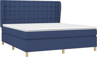 vidaXL Vidaxl - Cama Box Spring Con Colch&oacute;n Tela Azul 160x200 Cm