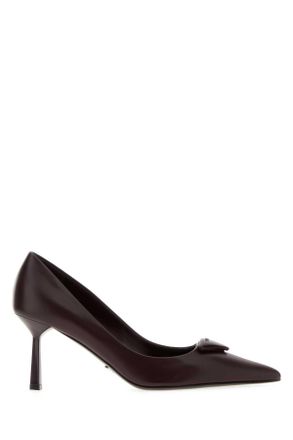 Prada Aubergine Leather Pumps