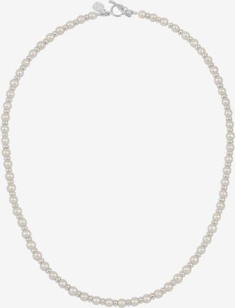Dower & Hall Mens White Pearl Halo Necklace in Sterling Silver at Nordstrom, Size 20