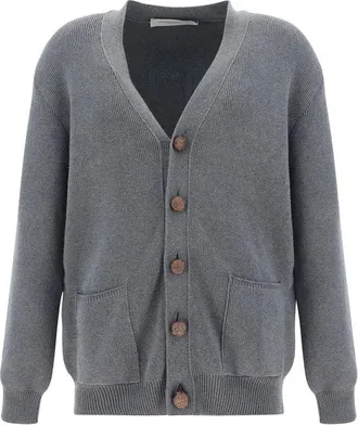 Golden Goose Gray Cotton Mens Cardigan
