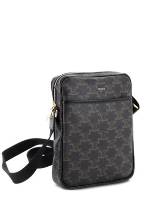 Celine Vertical Messenger Triomphe Coated Canvas crossbody bag - Zwart