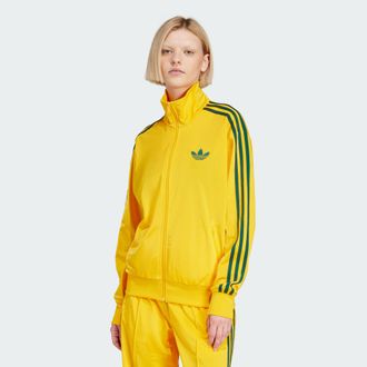 adidas Originals Womens Adicolor Classic Firebird Loose Track Top - Yellow Recycled Material - Size Medium