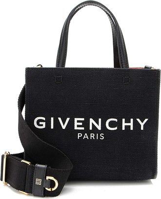 Givenchy Black Canvas Mini G Shopper Tote (Authentic Pre-Loved)