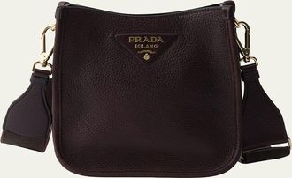 Prada Mini Daino Soft Leather Hobo Crossbody Bag