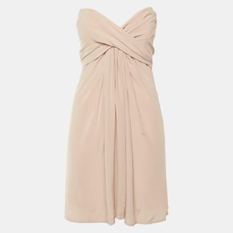 Zimmermann Peach Silk Strapless Mini Dress