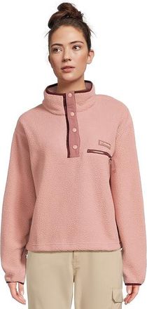 Columbia Helvetiatm II Cropped Half Snap Fleece Womens Clothing Eraser Pink/Fig/Rich Wine : 2XL, Fleece/Nylon