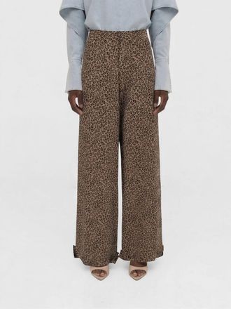 SA SU PHI Pantaloni Sa Su Phi in misto cotone animalier