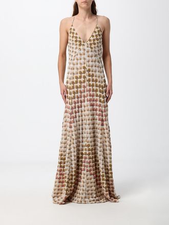 Missoni Abito da sera lungo in lurex con motivo geometrico e scollo a V