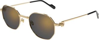 Cartier Ct 0500S Zonnebril - unisex - Zonnebrillen - Geel - 50 MM - Nylon - Accessoires
