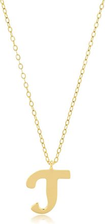 MAX + STONE 10k Solid Yellow or White Gold Dainty Script Initial Extendable Necklace
