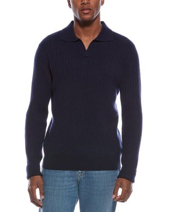 Kier + J Spread Collar Wool & Cashmere-Blend Polo Sweater