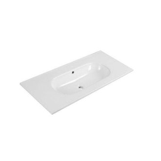 Saniclass Chaci Wastafel - 100x46x14cm - zonder kraangaten - keramiek - wit