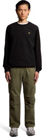 Lyle & Scott Half Raglan Hybrid Long Sweatshirt in Jet Black at Nordstrom, Size Xx-Large