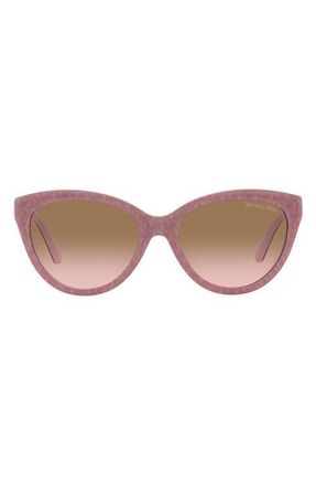 Michael Kors Makena 55mm Gradient Cat Eye Sunglasses in Brown Pink at Nordstrom