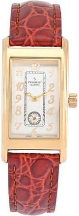 Peugeot Vintage Small Remote Sweep Leather Watch- 38x24MM in Brown at Nordstrom