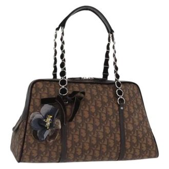 Dior Pre-owned Handbags, female, Brown, Size: ONE SIZE Pre-owned Trotter PVC Hand Bag