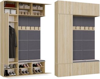Topeshop Haga Iii 1sz2w - 1x Armario + 2x Barra De Armario - Estantes - 150x35x238 Cm - Roble Sonoma