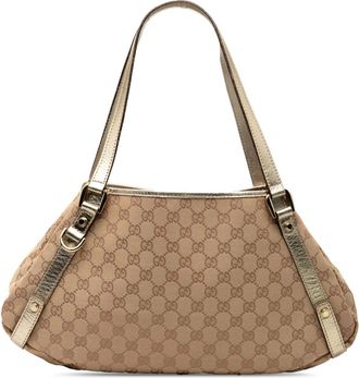 Gucci Borsa tote Abbey in tela GG con anello a D 2000-2015 - Marrone